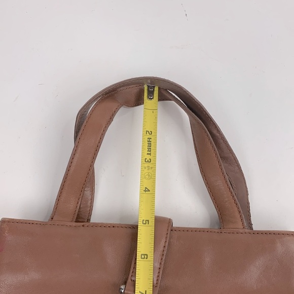 Vintage Ralph Lauren Leather Saddlers Handbag Brown Silver RL Green plaid Lined - Picture 13 of 16